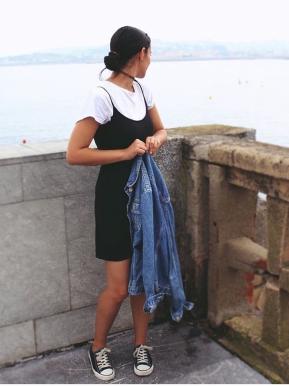 Brandy Melville Black Cotton Slip Dress